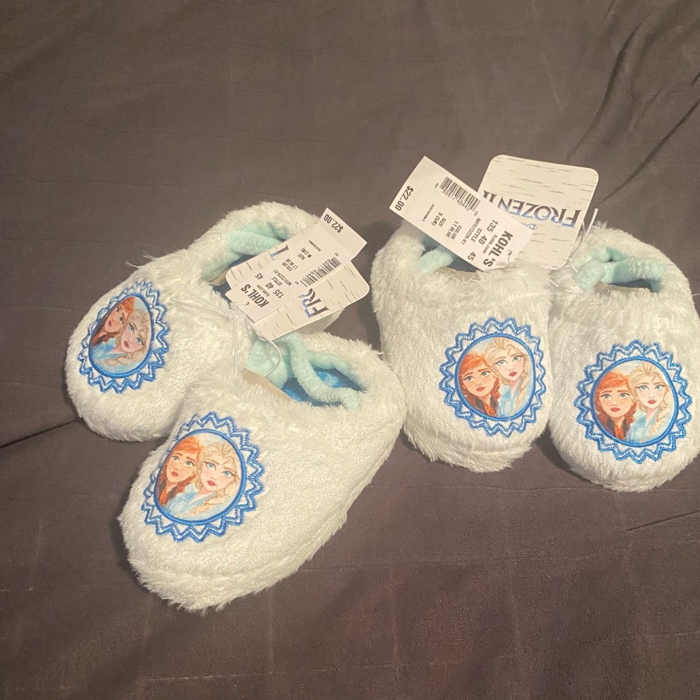 Disney Toddler Girls Frozen II Princess Slippers White Sizes Vary NWT